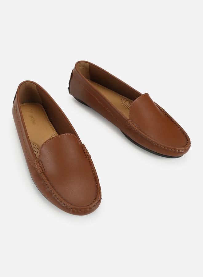 YOHO Brown Solid Casual Loafers - Image 4